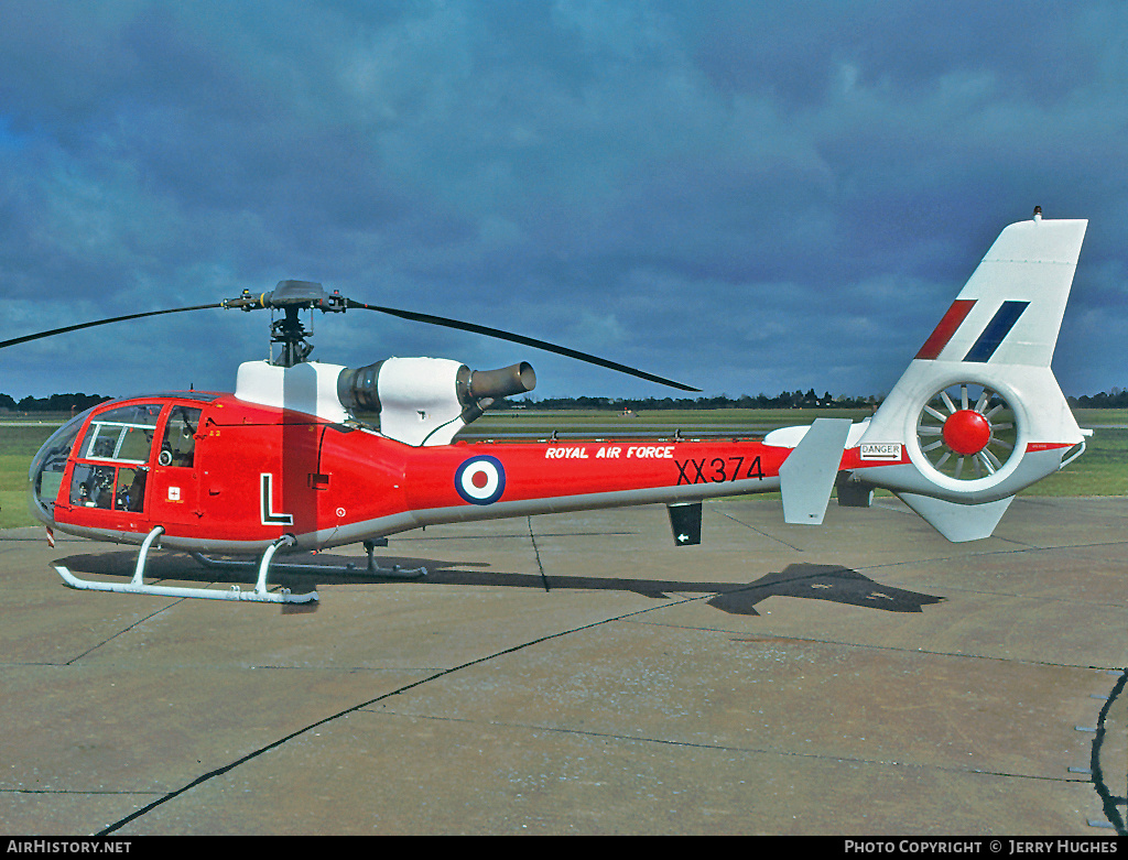 Aircraft Photo of XX374 | Aerospatiale SA-341D Gazelle HT3 | UK - Air Force | AirHistory.net #108126