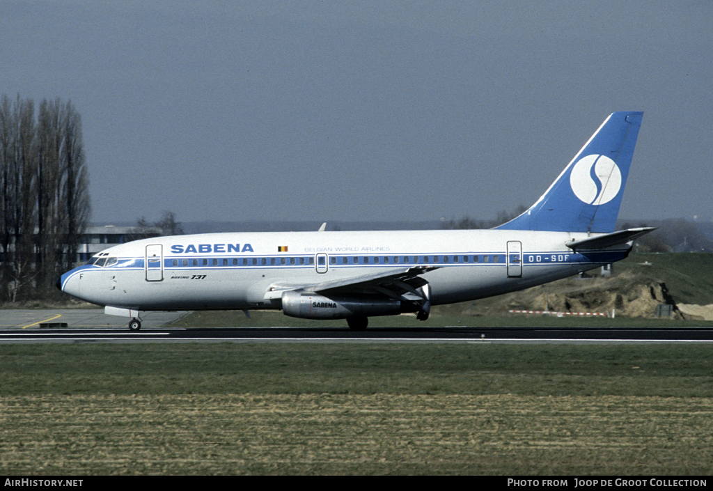 Aircraft Photo of OO-SDF | Boeing 737-229/Adv | Sabena | AirHistory.net #108310