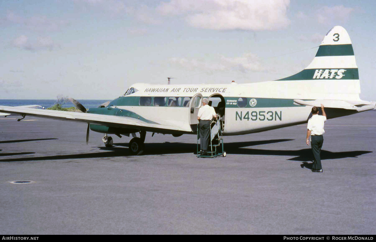 Aircraft Photo of N4953N | De Havilland D.H. 104 Dove 5BA | Hawaiian Air Tour Service - HATS | AirHistory.net #108461