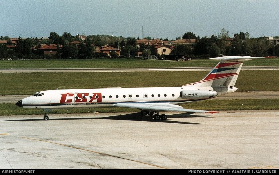 Aircraft Photo of OK-EFK | Tupolev Tu-134A | ČSA - Československé Aerolinie - Czechoslovak Airlines | AirHistory.net #108524