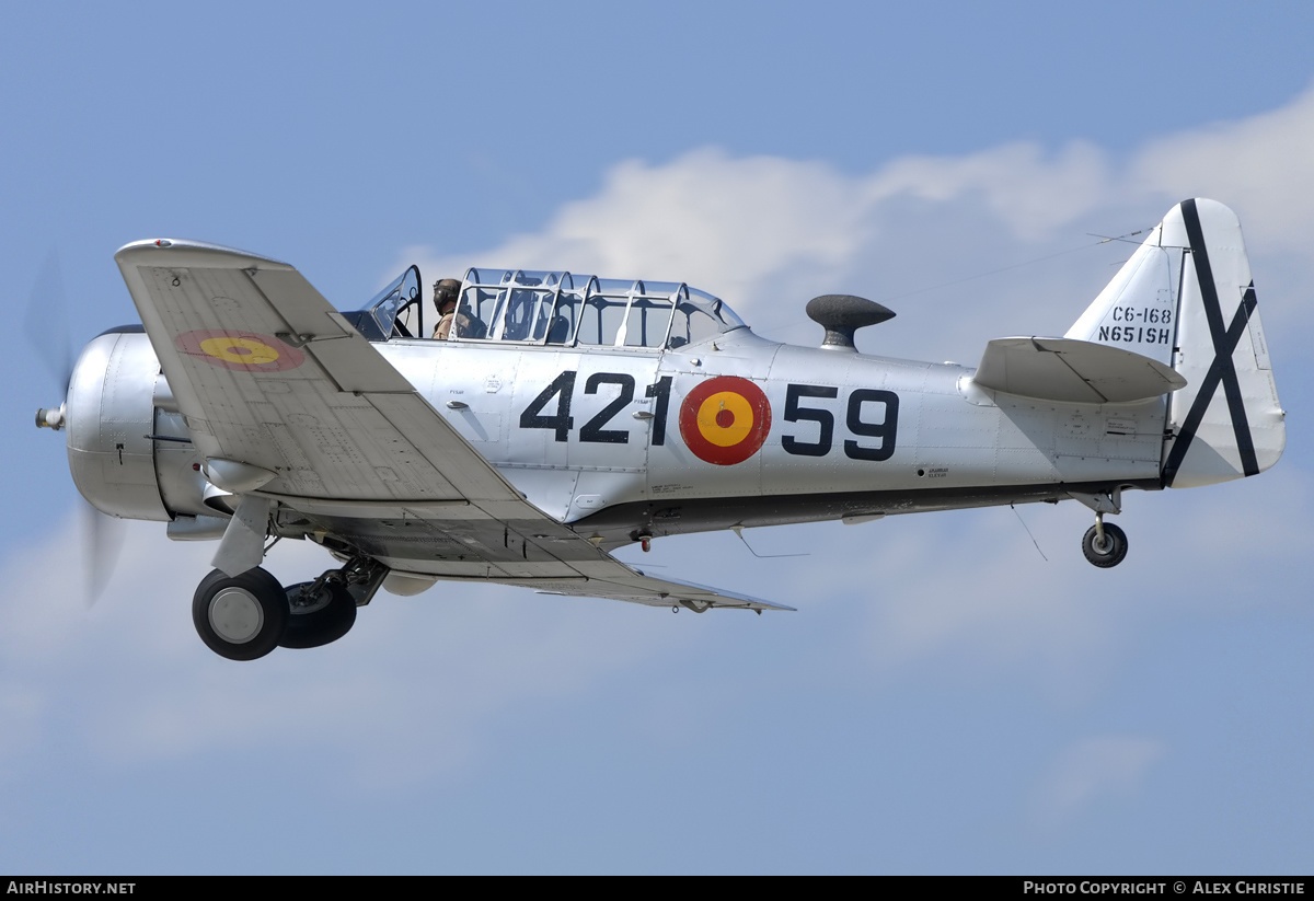 Aircraft Photo of N651SH / C6-168 | North American AT-6D Texan | Spain - Air Force | AirHistory.net #108811