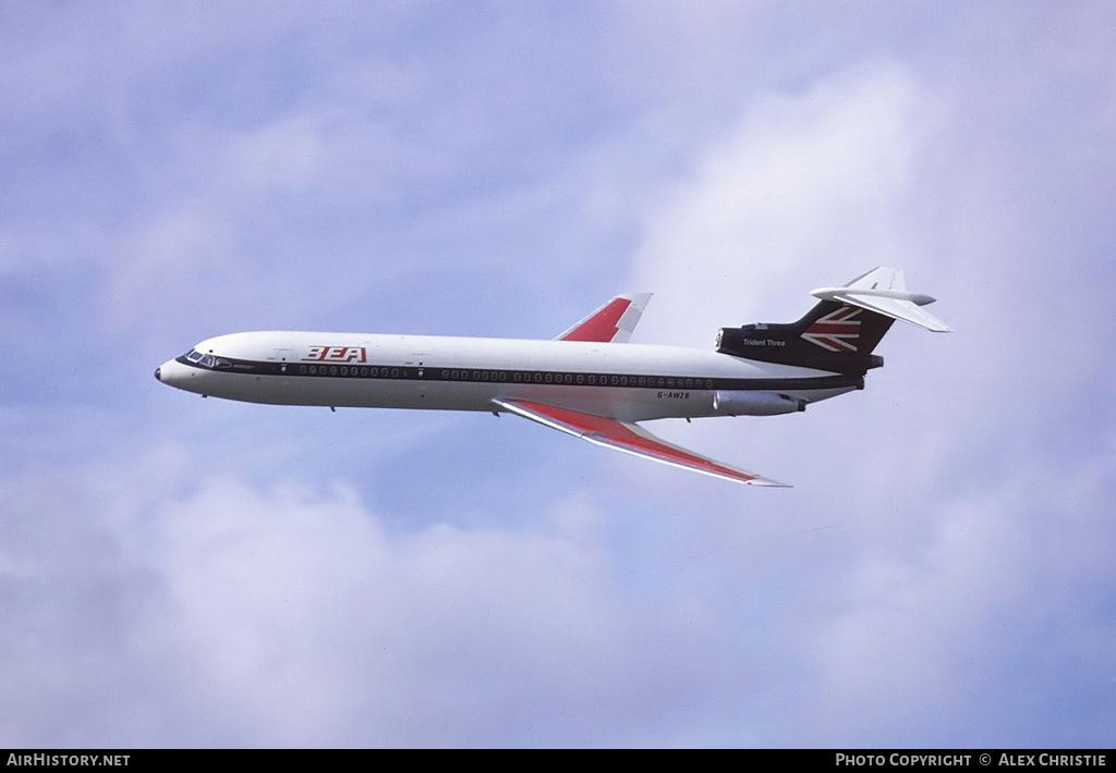 Aircraft Photo of G-AWZB | Hawker Siddeley HS-121 Trident 3B | BEA - British European Airways | AirHistory.net #108939