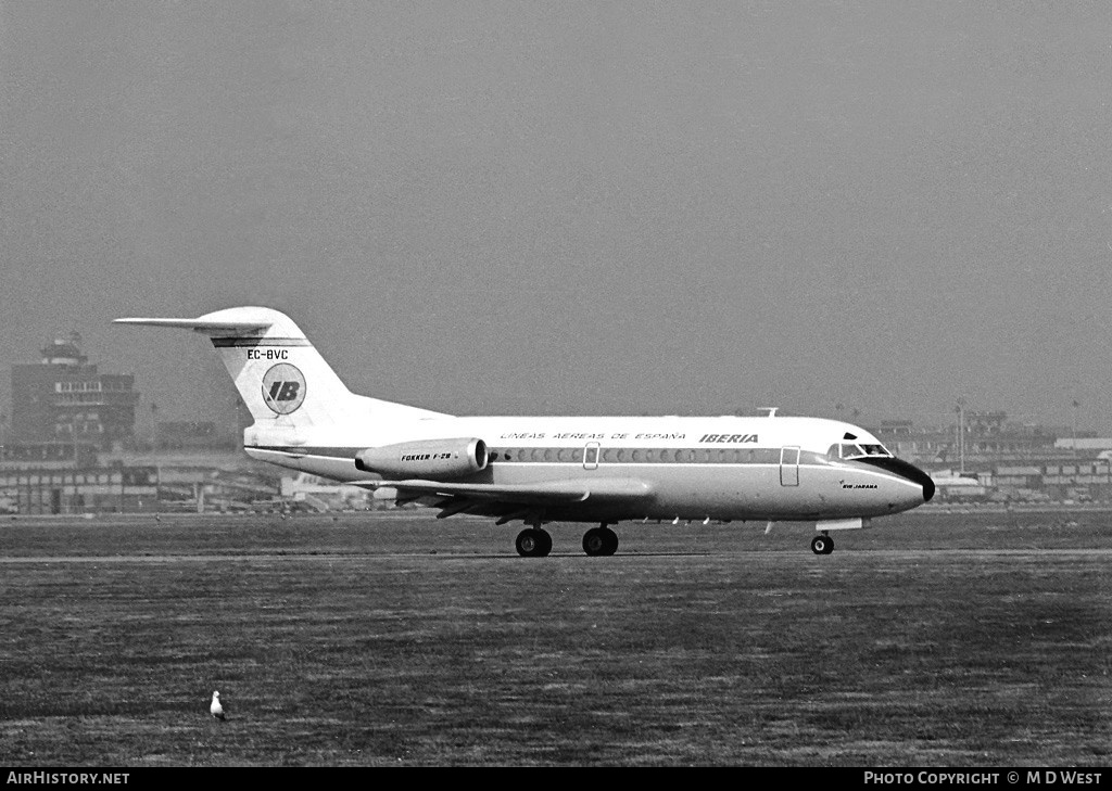 Aircraft Photo of EC-BVC | Fokker F28-1000 Fellowship | Iberia | AirHistory.net #109005