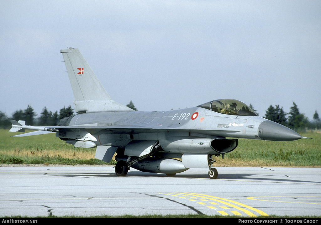 Aircraft Photo of E-192 | General Dynamics F-16A Fighting Falcon | Denmark - Air Force | AirHistory.net #109129