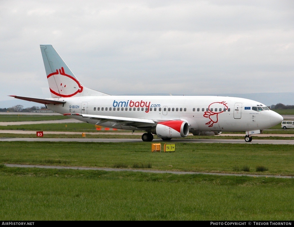 Aircraft Photo of G-BVZH | Boeing 737-5Q8 | Bmibaby | AirHistory.net #109649