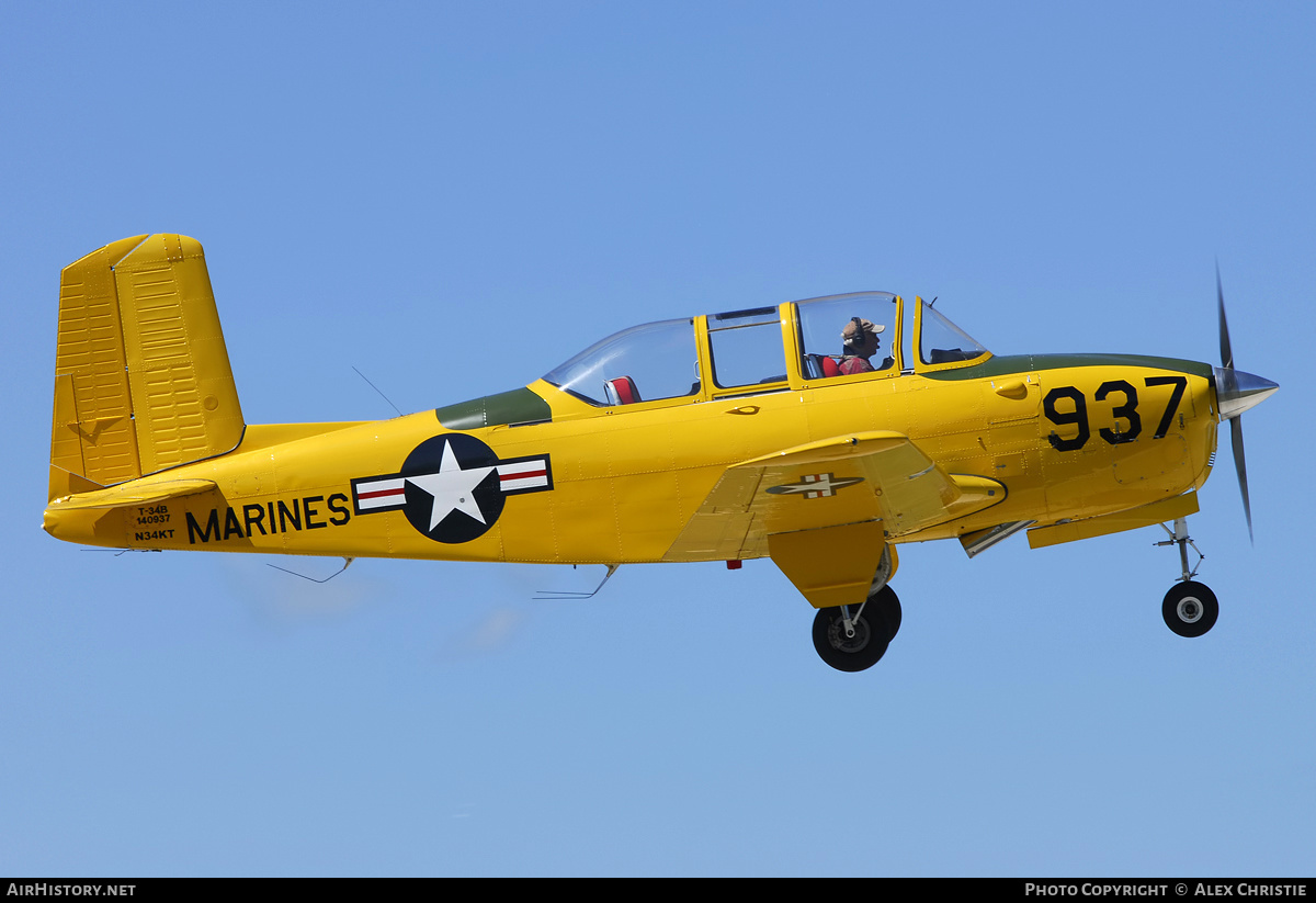 Aircraft Photo of N34KT / 140937 | Beech T-34B Mentor | USA - Marines | AirHistory.net #110626
