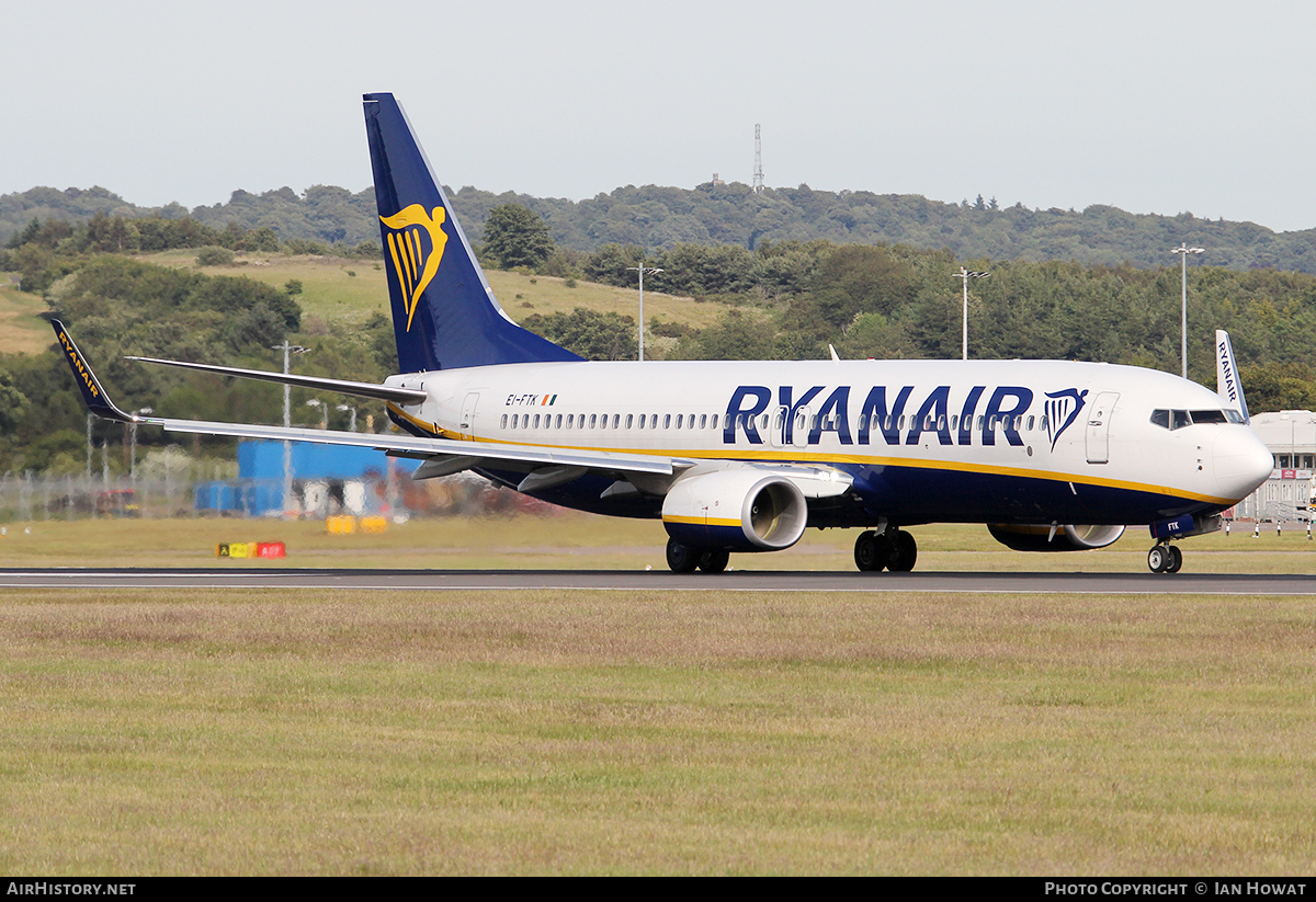 Aircraft Photo of EI-FTK | Boeing 737-800 | Ryanair | AirHistory.net #111187