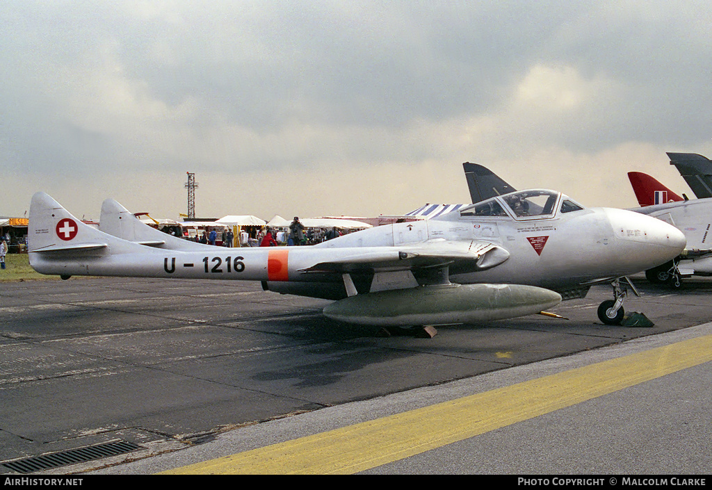 Aircraft Photo of U-1216 | De Havilland D.H. 115 Vampire T55 | Switzerland - Air Force | AirHistory.net #111231