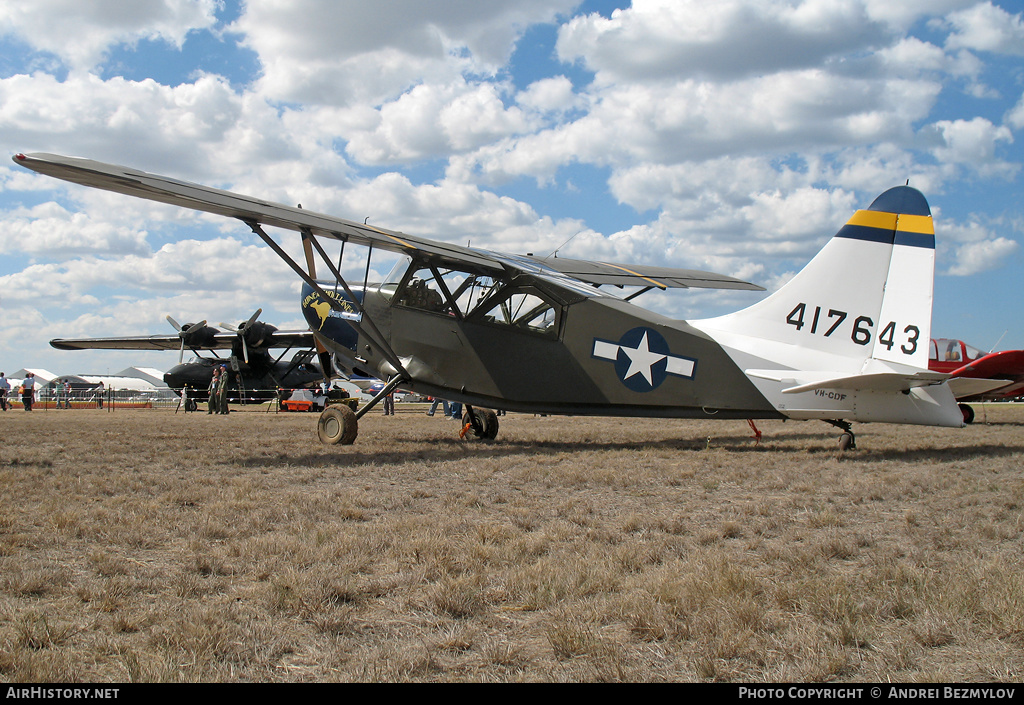 Aircraft Photo of VH-CDF / 417643 | Stinson L-5B Sentinel | USA - Air Force | AirHistory.net #111325