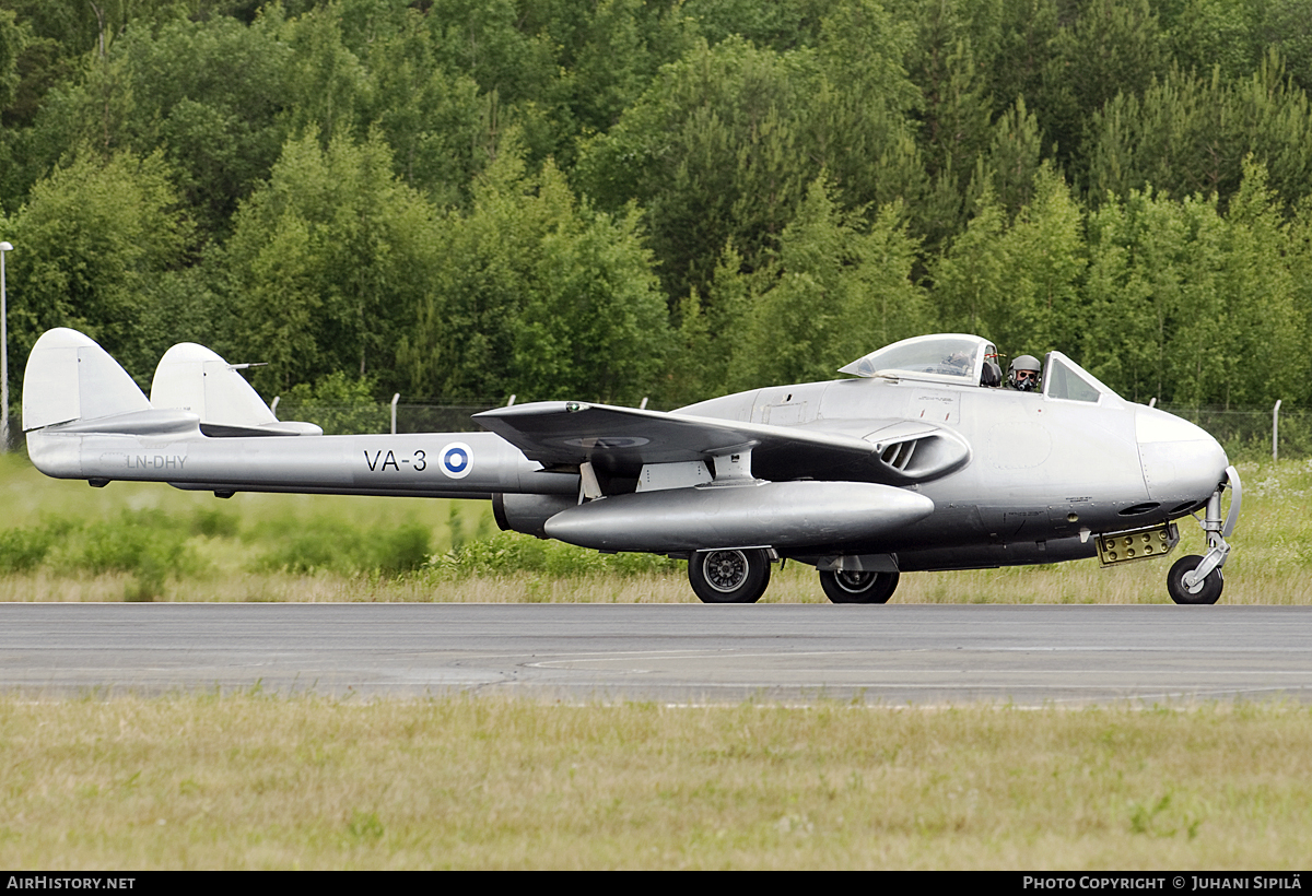 Aircraft Photo of LN-DHY / VA-3 | De Havilland D.H. 100 Vampire FB6 | Finland - Air Force | AirHistory.net #111685