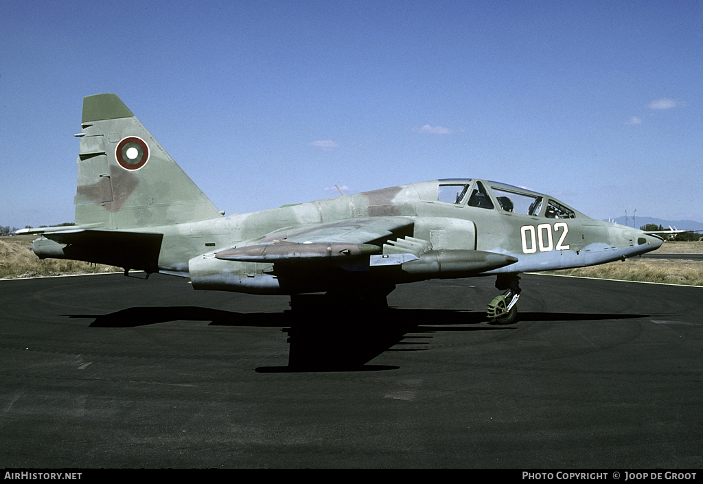 Aircraft Photo of 002 | Sukhoi Su-25UBK | Bulgaria - Air Force | AirHistory.net #111713