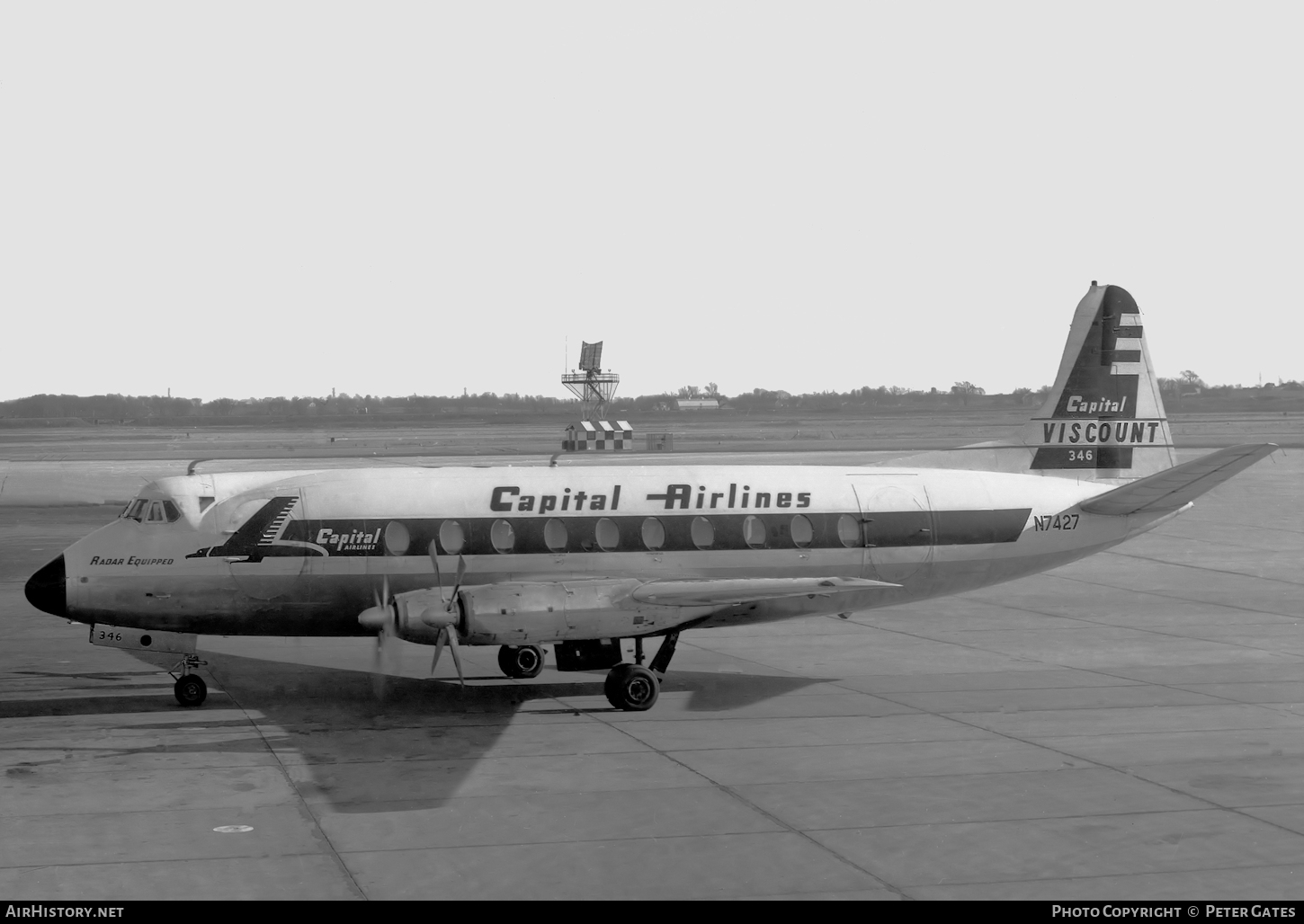 Aircraft Photo of N7427 | Vickers 745D Viscount | Capital Airlines | AirHistory.net #112010