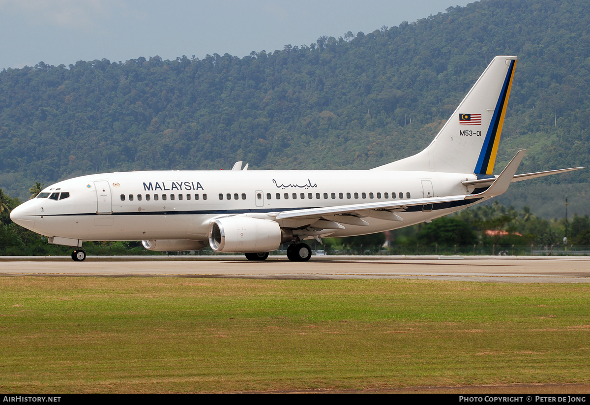 Aircraft Photo of M53-01 | Boeing 737-7H6 BBJ | Malaysia - Air Force | AirHistory.net #112230