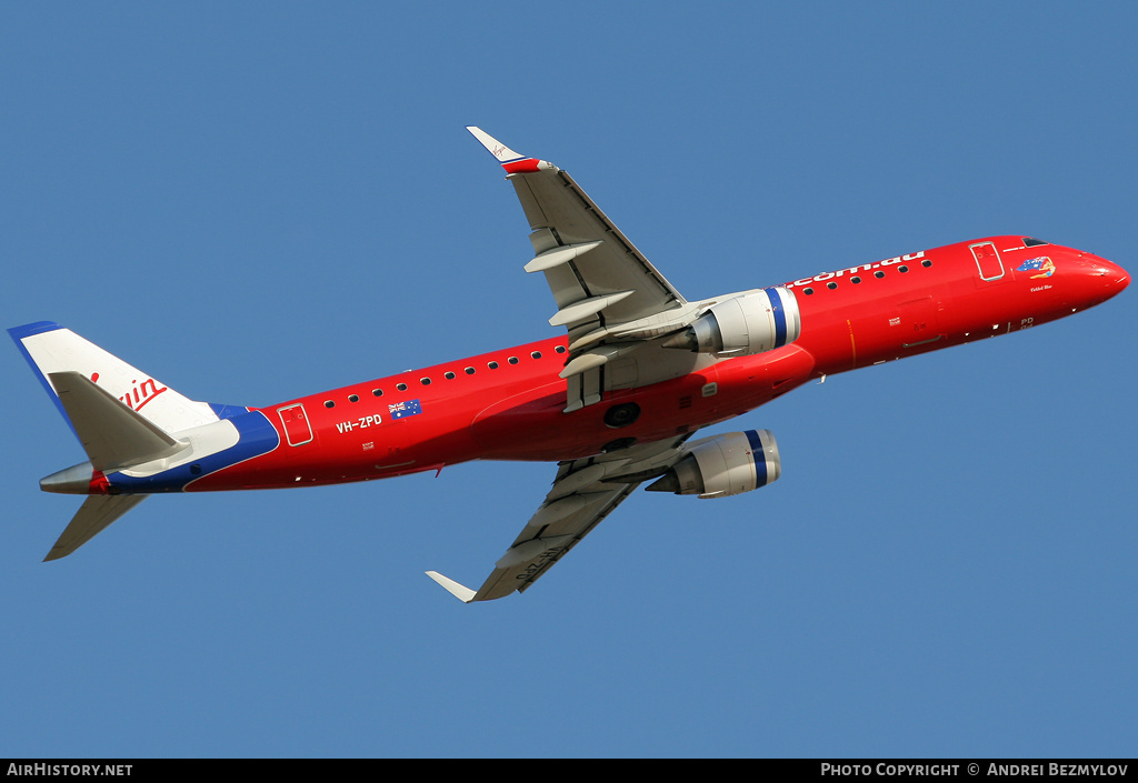 Aircraft Photo of VH-ZPD | Embraer 190AR (ERJ-190-100IGW) | Virgin Blue Airlines | AirHistory.net #112318