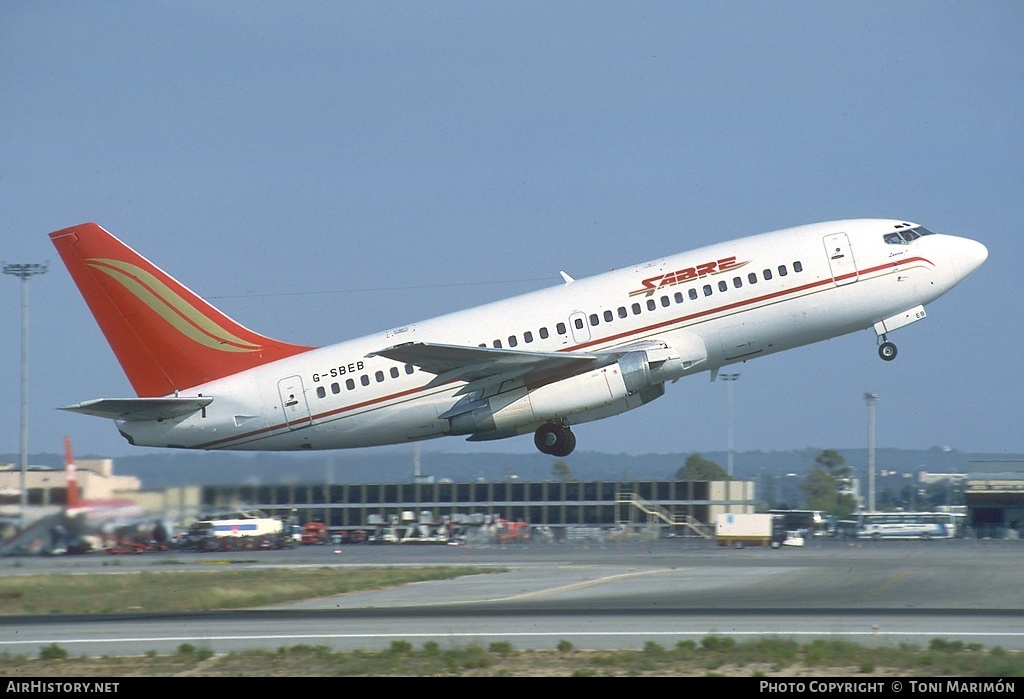 Aircraft Photo of G-SBEB | Boeing 737-204/Adv | Sabre Airways | AirHistory.net #112885