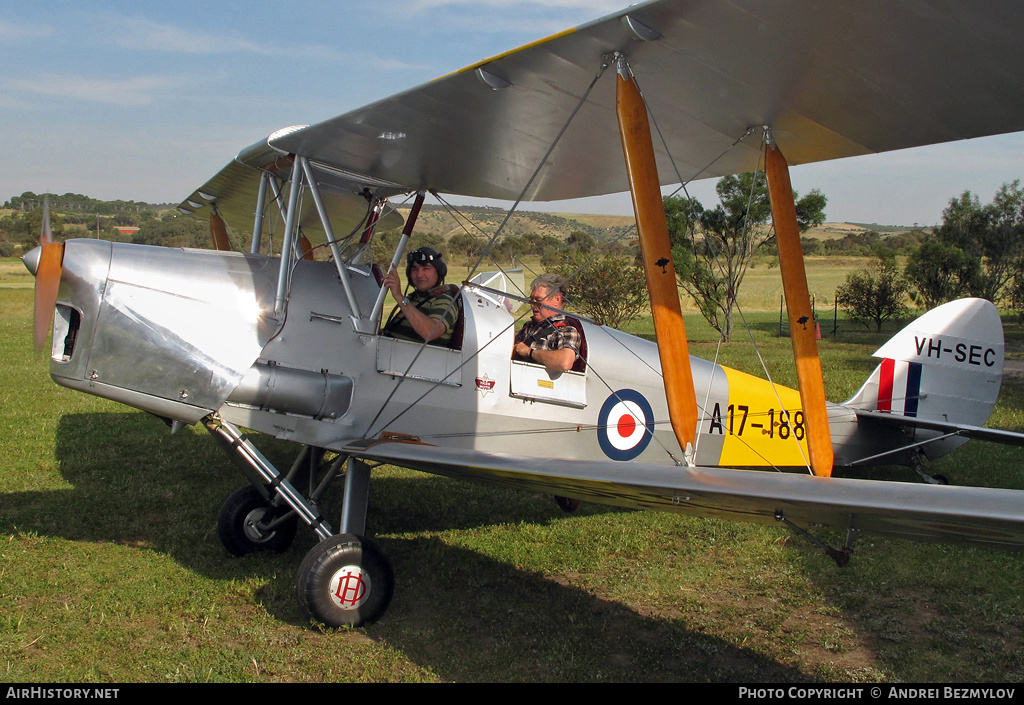 Aircraft Photo of VH-SEC / A17-188 | De Havilland D.H. 82A Tiger Moth | Australia - Air Force | AirHistory.net #113144