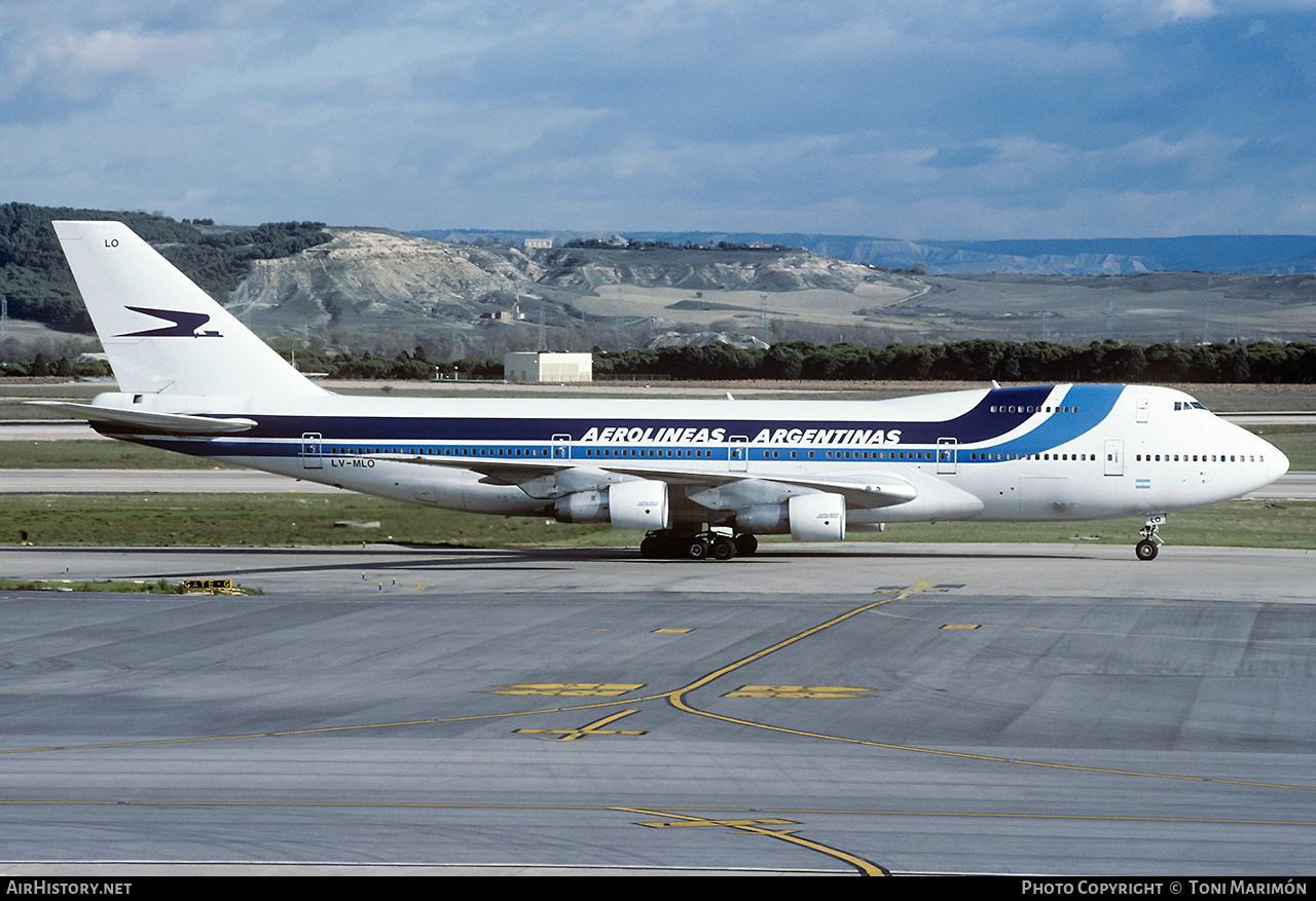 Aircraft Photo of LV-MLO | Boeing 747-287B | Aerolíneas Argentinas | AirHistory.net #113183