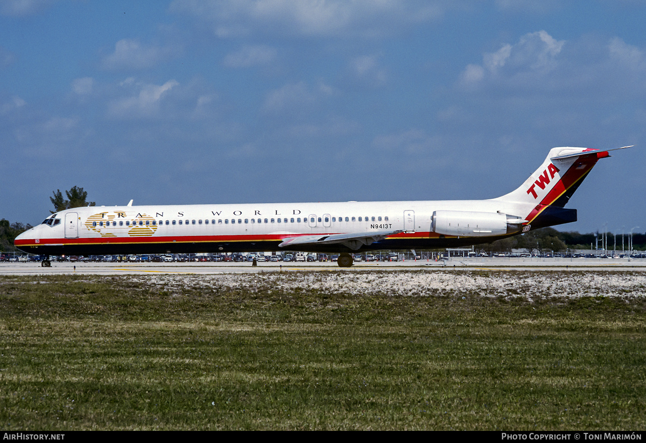 Aircraft Photo of N9413T | McDonnell Douglas MD-83 (DC-9-83) | Trans World Airlines - TWA | AirHistory.net #113250