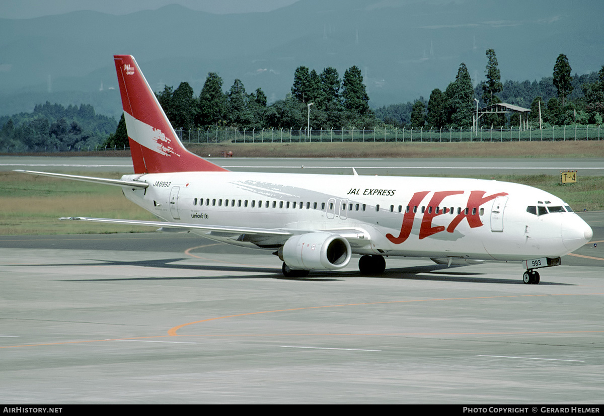 Aircraft Photo of JA8993 | Boeing 737-446 | JAL Express - JEX | AirHistory.net #113664