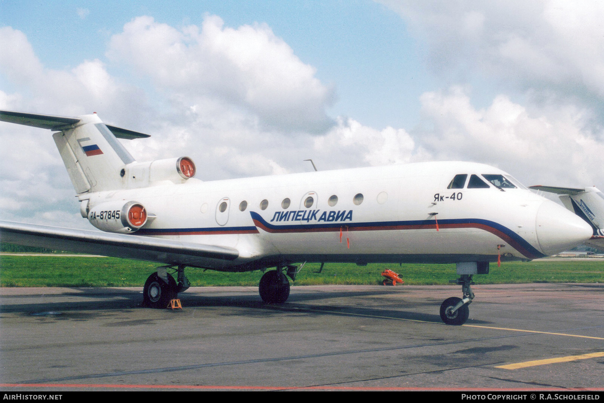 Aircraft Photo of RA-87845 | Yakovlev Yak-40 | Lipetsk Avia | AirHistory.net #113818