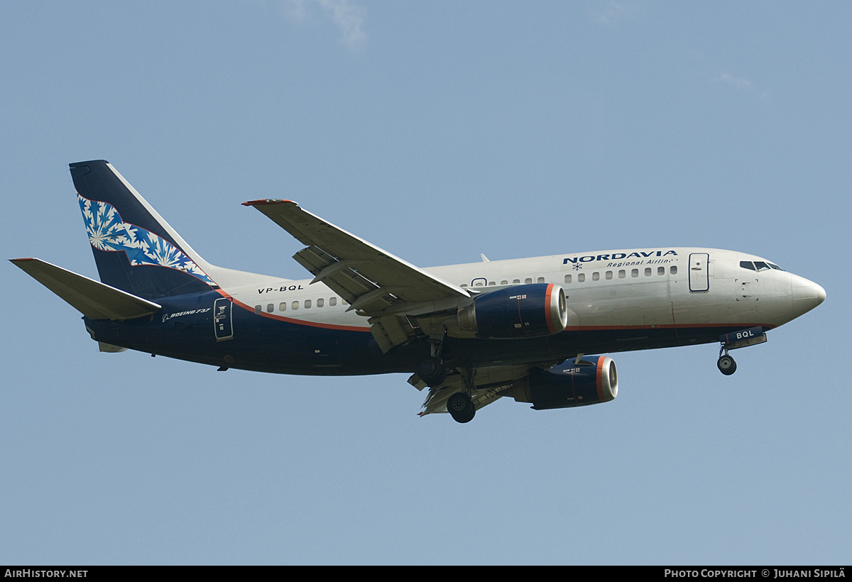 Aircraft Photo of VP-BQL | Boeing 737-5Y0 | Nordavia - Regional Airlines | AirHistory.net #113832