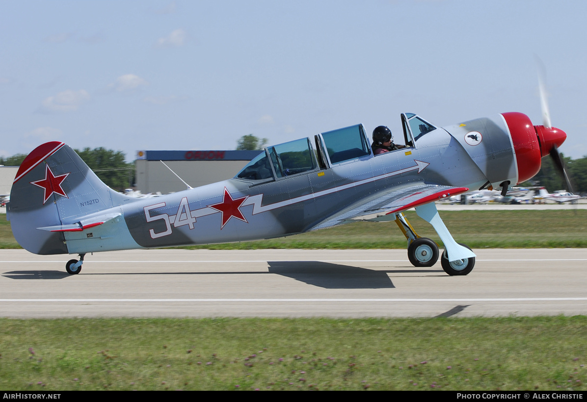 Aircraft Photo of N152TD / 54 white | Yakovlev Yak-52TD | Soviet Union - Air Force | AirHistory.net #113869