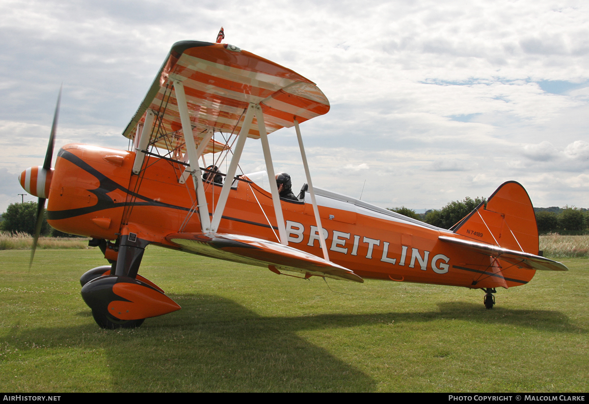 Aircraft Photo of N74189 | Stearman PT-17/R985 Kaydet (A75N1) | Breitling | AirHistory.net #113922