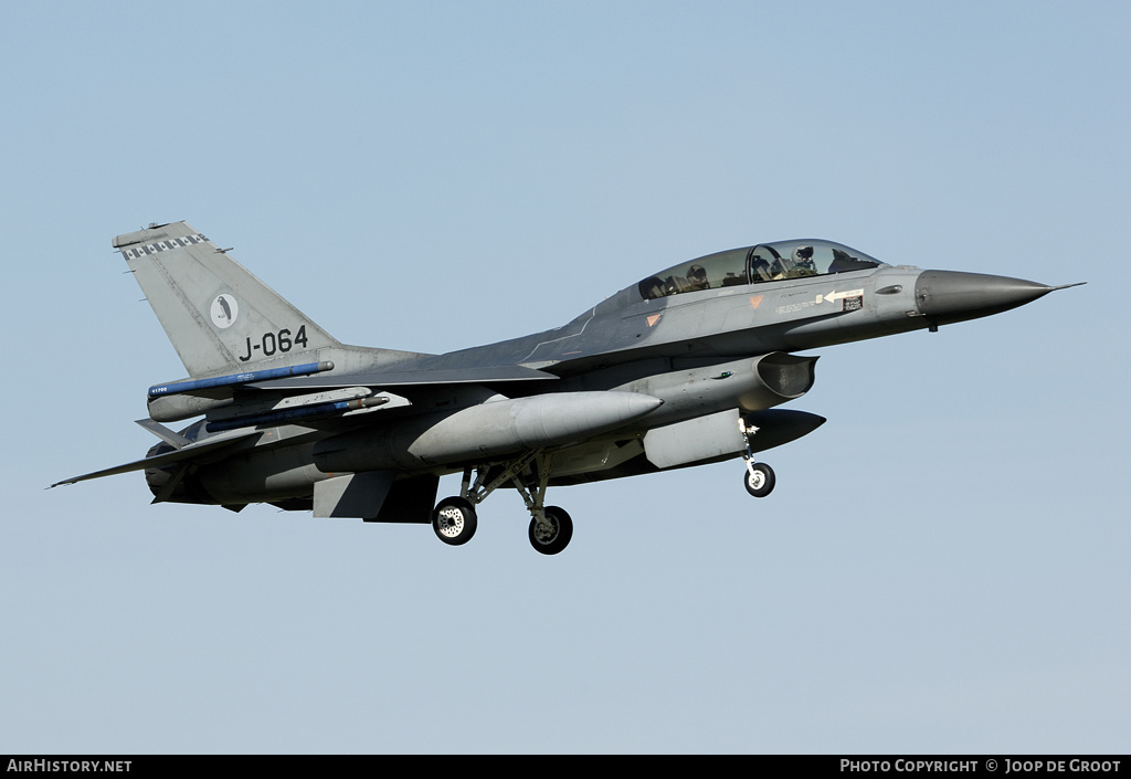 Aircraft Photo of J-064 | General Dynamics F-16BM Fighting Falcon | Netherlands - Air Force | AirHistory.net #114099