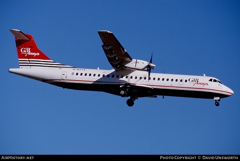 Aircraft Photo of G-BXYV | ATR ATR-72-202 | Gill Airways | AirHistory.net #114224