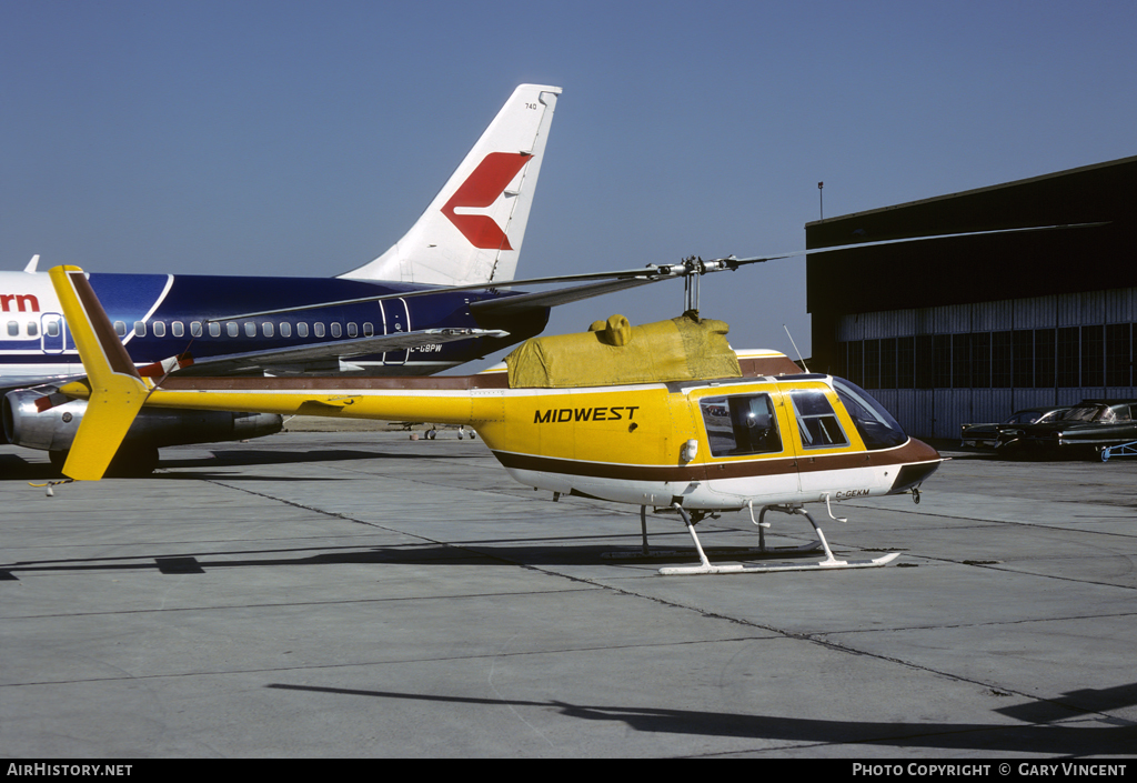 Aircraft Photo of C-GEKM | Bell 206B JetRanger II | Midwest Helicopters | AirHistory.net #114457