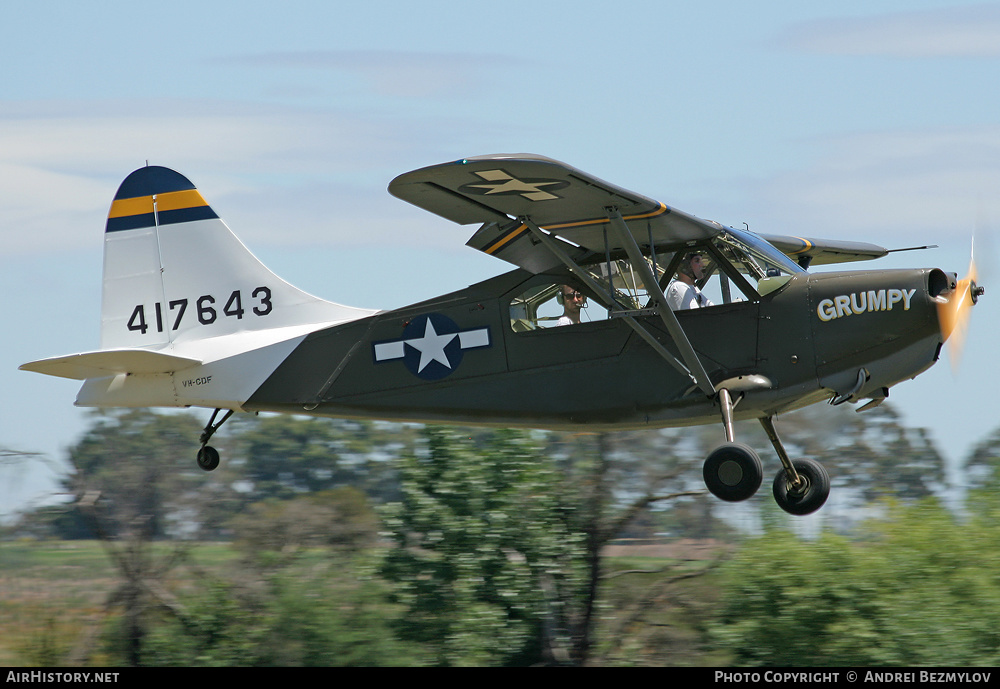 Aircraft Photo of VH-CDF / 417643 | Stinson L-5B Sentinel | USA - Air Force | AirHistory.net #114547