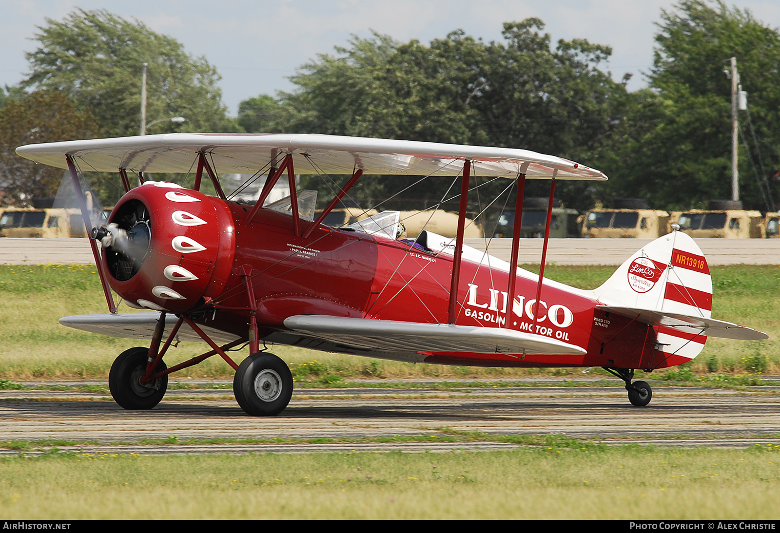 Aircraft Photo of N13918 / NR13918 | Waco ATO | Linco Gasoline & Motor Oil | AirHistory.net #114882