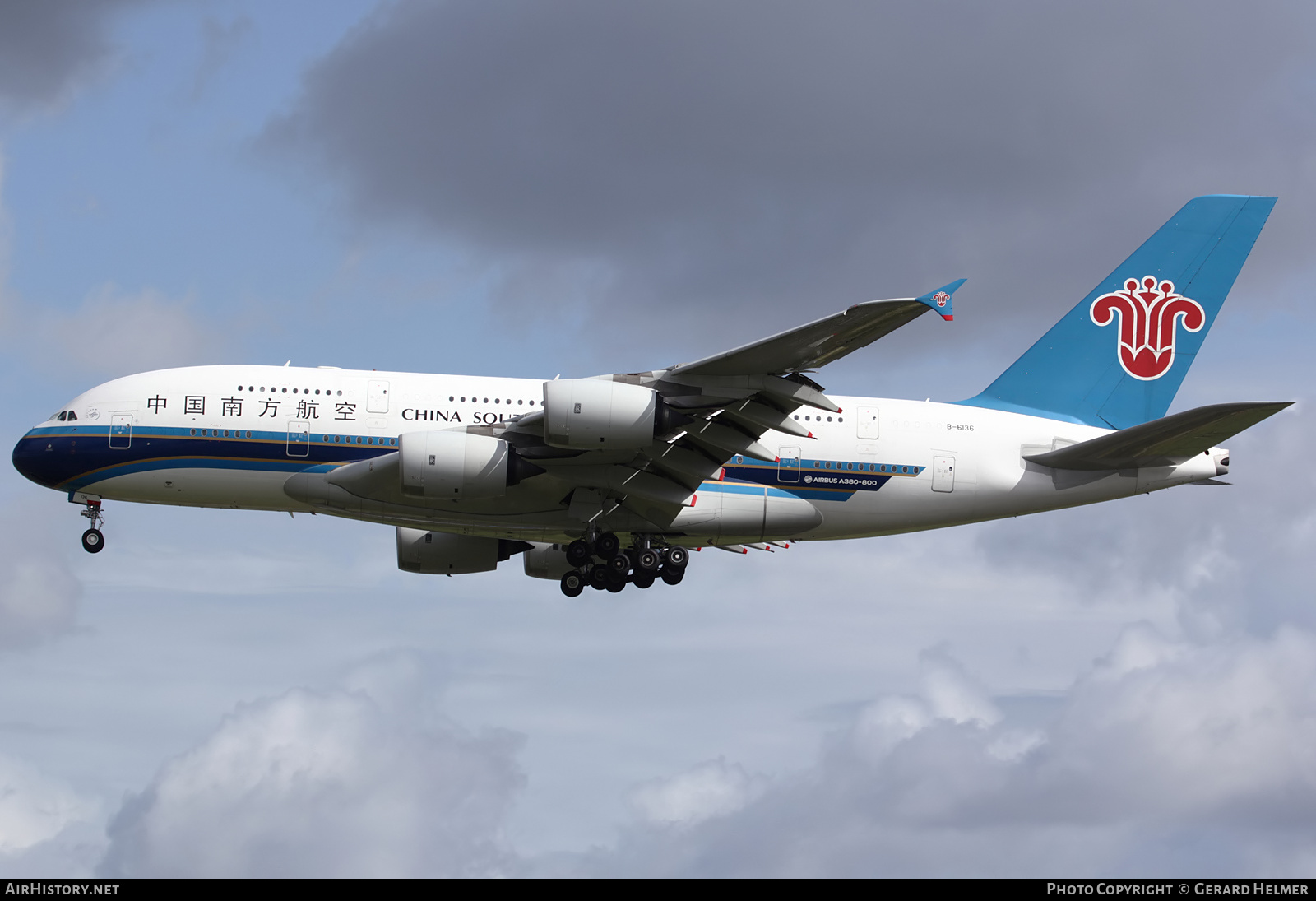 Aircraft Photo of B-6136 | Airbus A380-841 | China Southern Airlines | AirHistory.net #114989