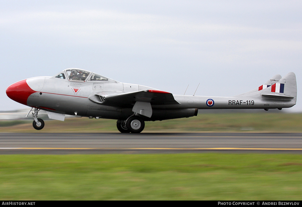 Aircraft Photo of VH-ZVZ / RRAF-119 | De Havilland D.H. 115 Vampire T11 | Rhodesia - Air Force | AirHistory.net #115280