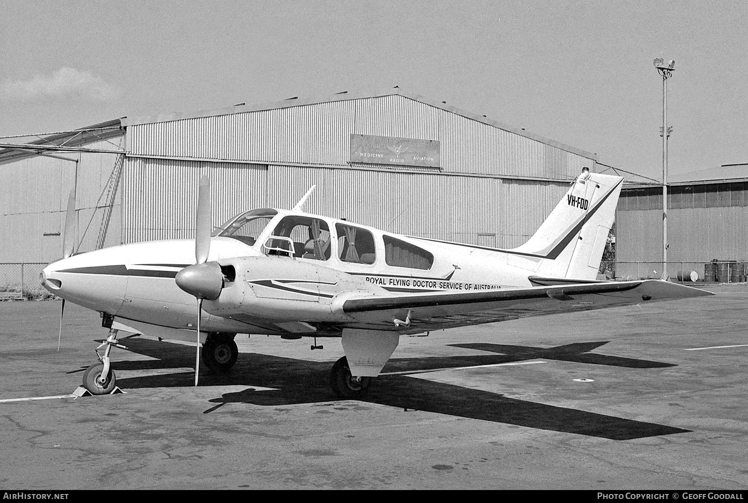 Aircraft Photo of VH-FDD | Beech B55 Baron (95-B55) | Royal Flying Doctor Service - RFDS | AirHistory.net #115933