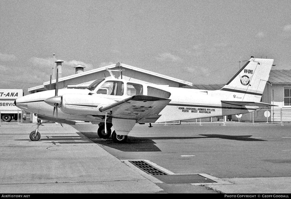 Aircraft Photo of VH-DYE | Beech C55 Baron (95-C55) | Adam and Marshall Airways | AirHistory.net #115937