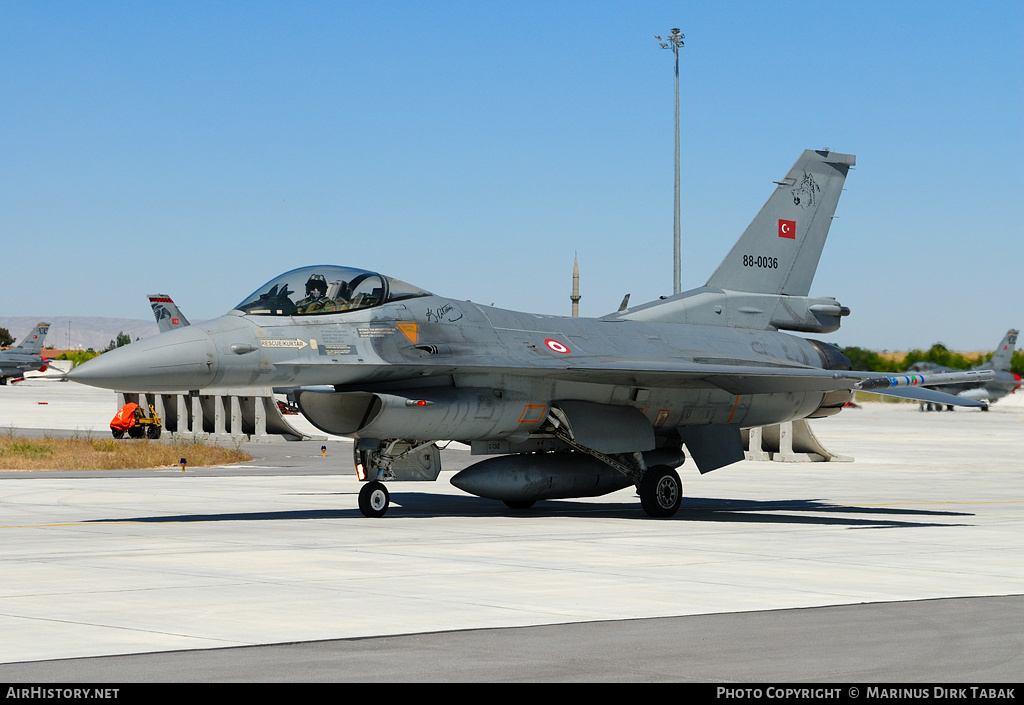 Aircraft Photo of 88-0036 | General Dynamics F-16C Fighting Falcon | Turkey - Air Force | AirHistory.net #118067