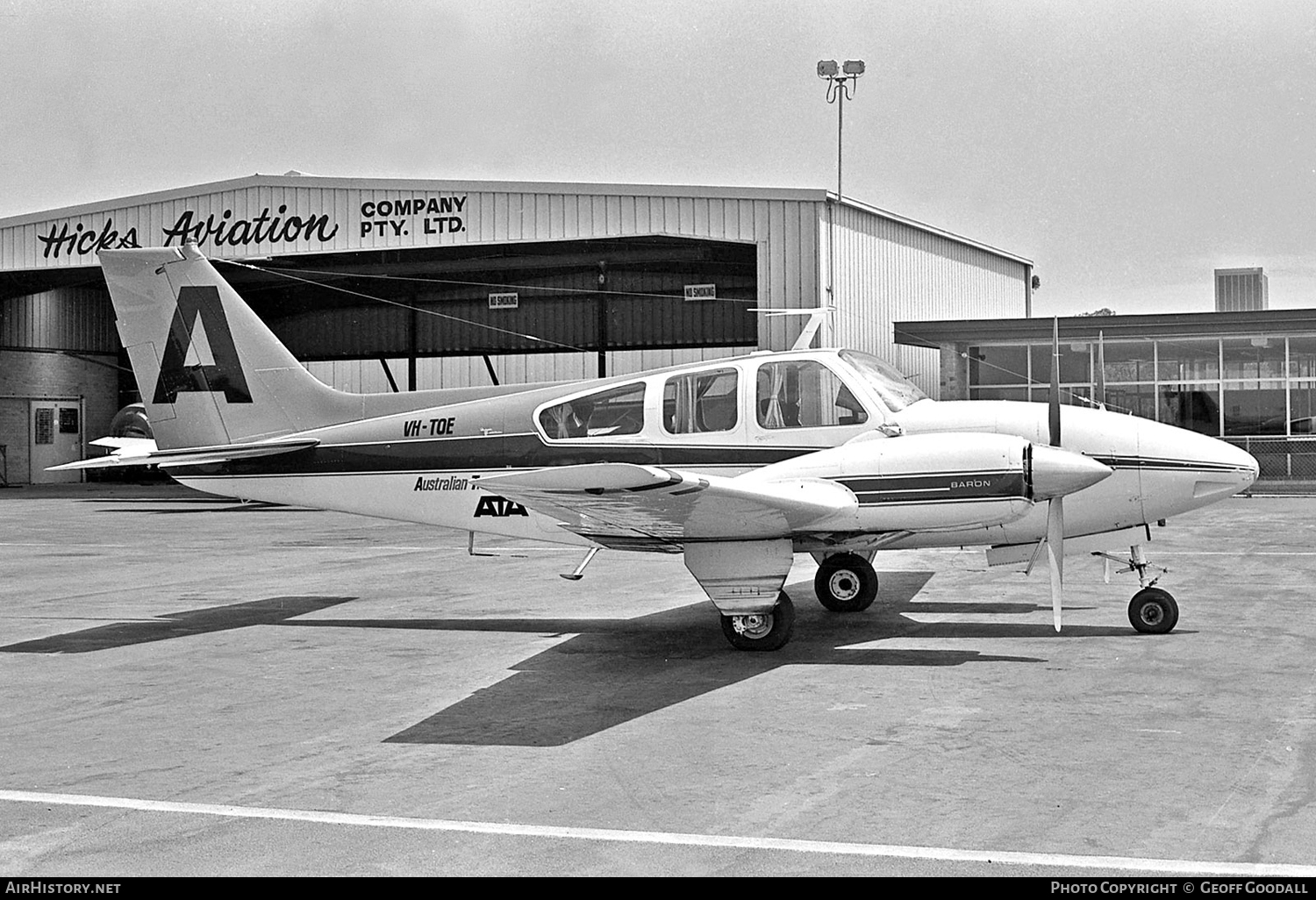 Aircraft Photo of VH-TOE | Beech C55 Baron (95-C55) | Australian Transport Airservices - ATA | AirHistory.net #118286