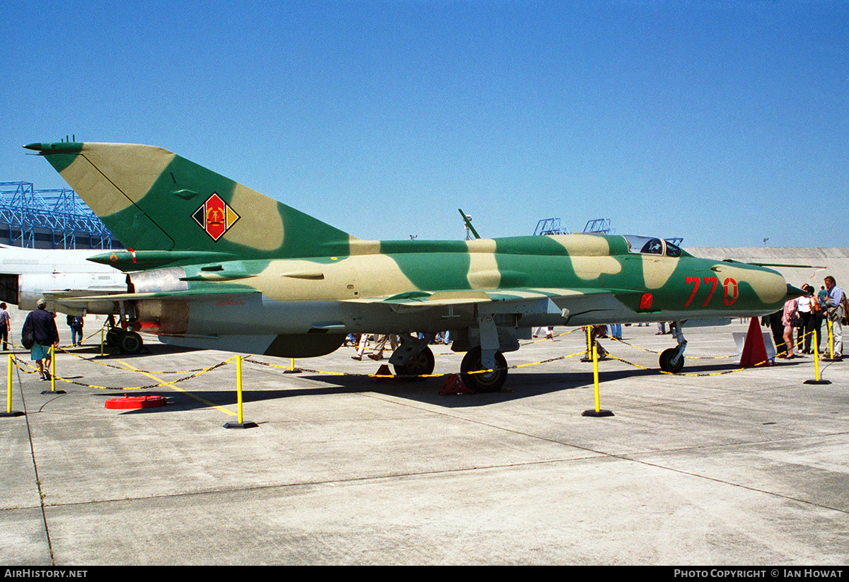 Aircraft Photo of 770 | Mikoyan-Gurevich MiG-21SPS | East Germany - Air Force | AirHistory.net #118753