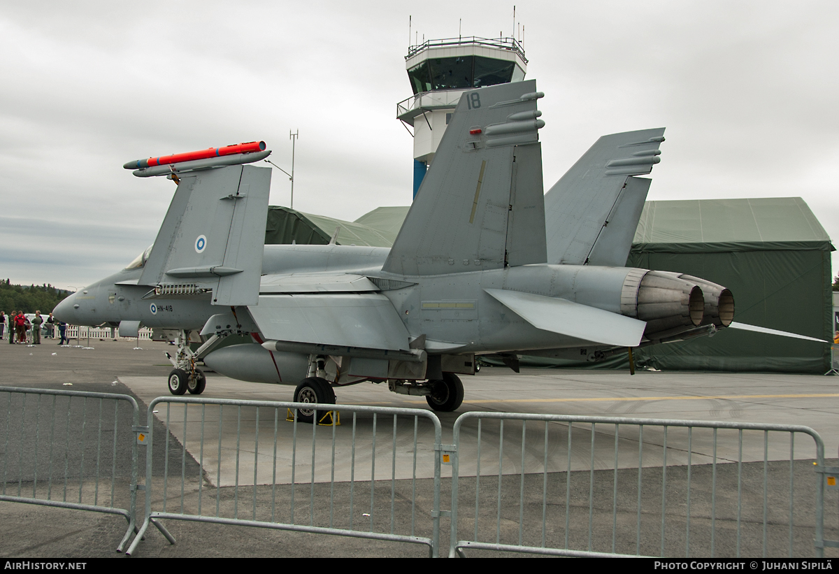 Aircraft Photo of HN-418 | McDonnell Douglas F-18C Hornet | Finland - Air Force | AirHistory.net #119057