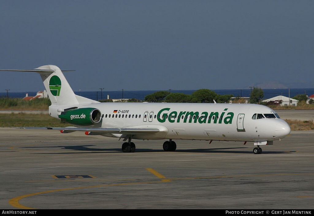 Aircraft Photo of D-AGPR | Fokker 100 (F28-0100) | Germania | AirHistory.net #119449