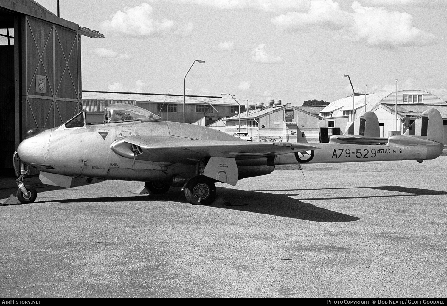 Aircraft Photo of A79-529 | De Havilland D.H. 100 Vampire F30 | Australia - Air Force | AirHistory.net #119616