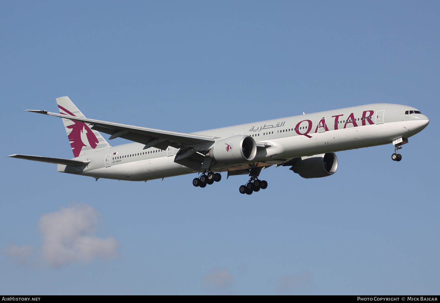Aircraft Photo of A7-BAH | Boeing 777-3DZ/ER | Qatar Airways | AirHistory.net #119619