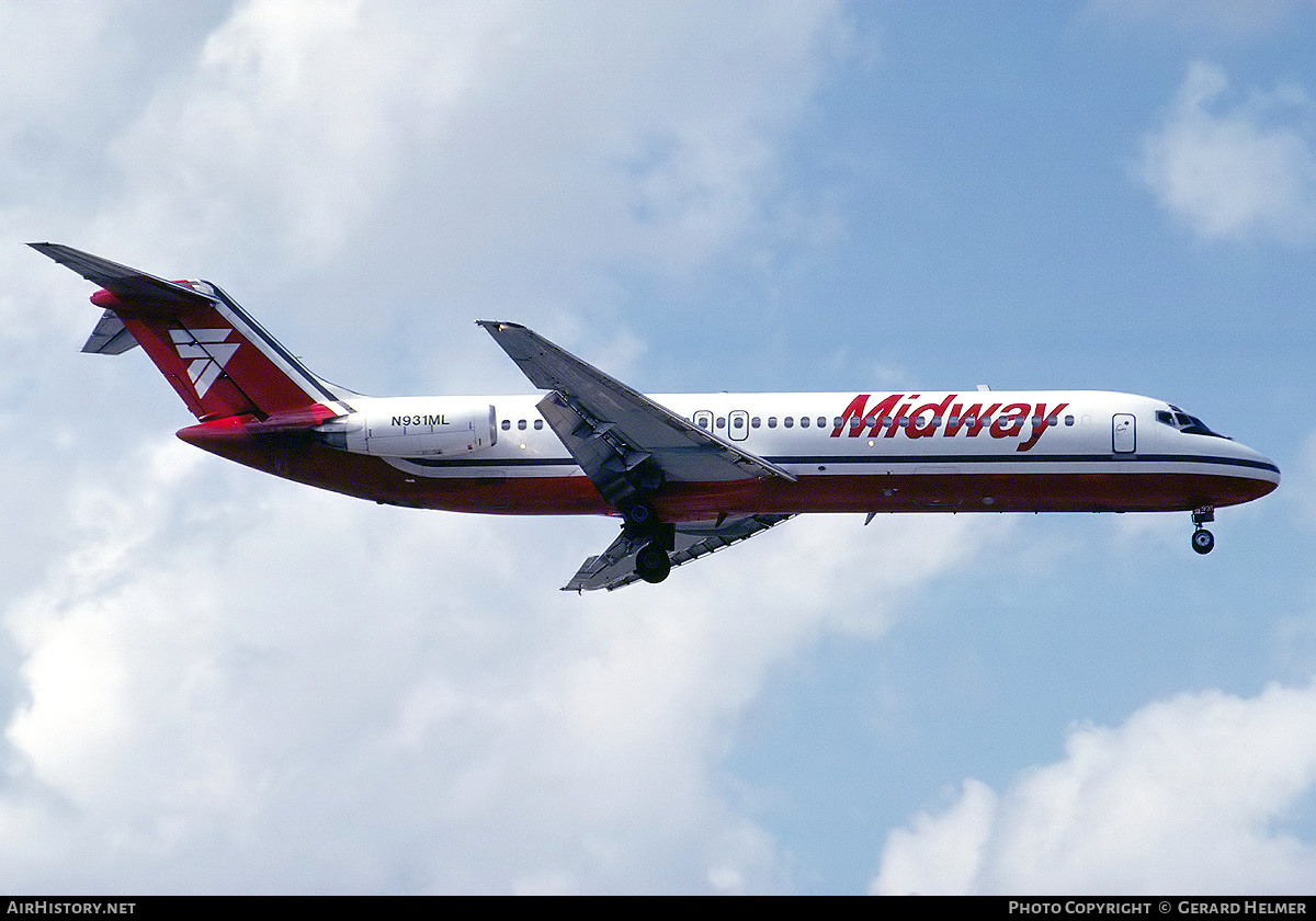 Aircraft Photo of N931ML | McDonnell Douglas DC-9-31 | Midway Airlines | AirHistory.net #119646