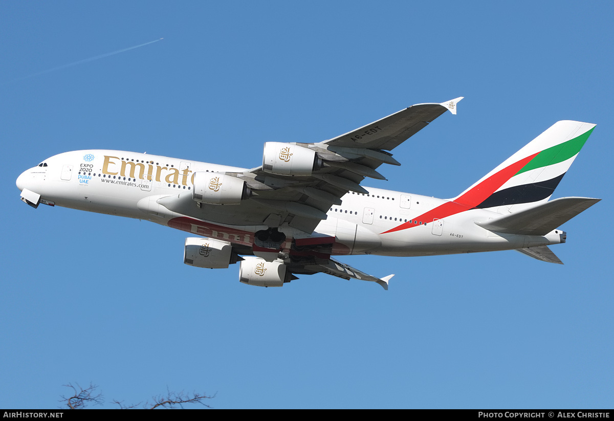 Aircraft Photo of A6-EDT | Airbus A380-861 | Emirates | AirHistory.net #119703