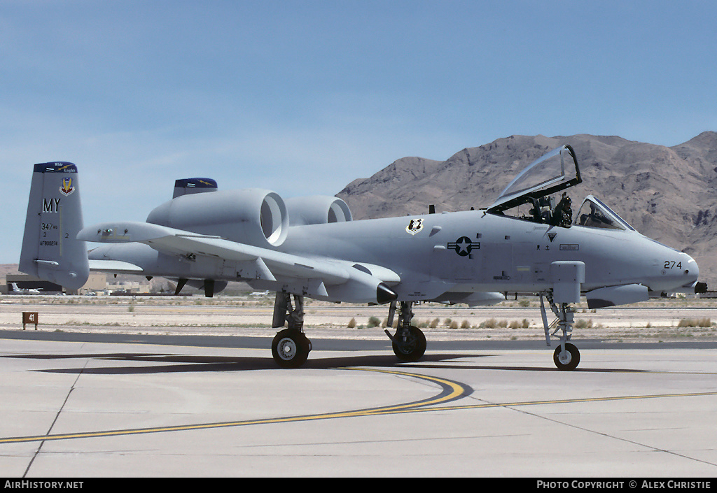 Aircraft Photo of 80-0274 | Fairchild A-10A Thunderbolt II | USA - Air Force | AirHistory.net #119873