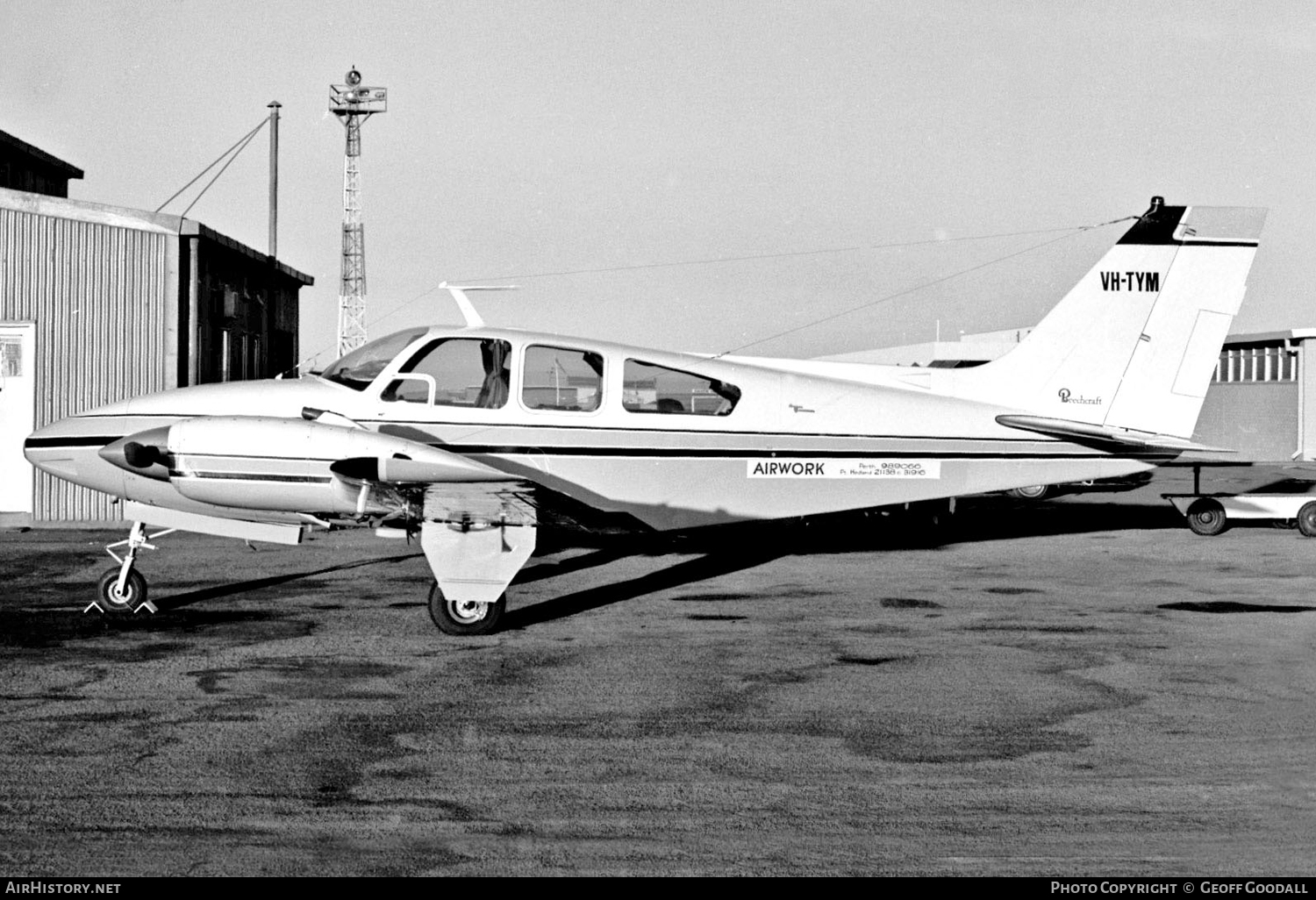 Aircraft Photo of VH-TYM | Beech D55 Baron | Airwork Australia | AirHistory.net #120133