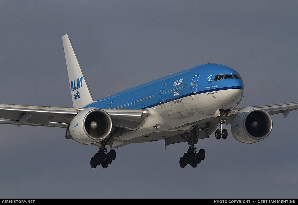 Aircraft Photo of PH-BQK | Boeing 777-206/ER | KLM Asia | AirHistory.net #120221
