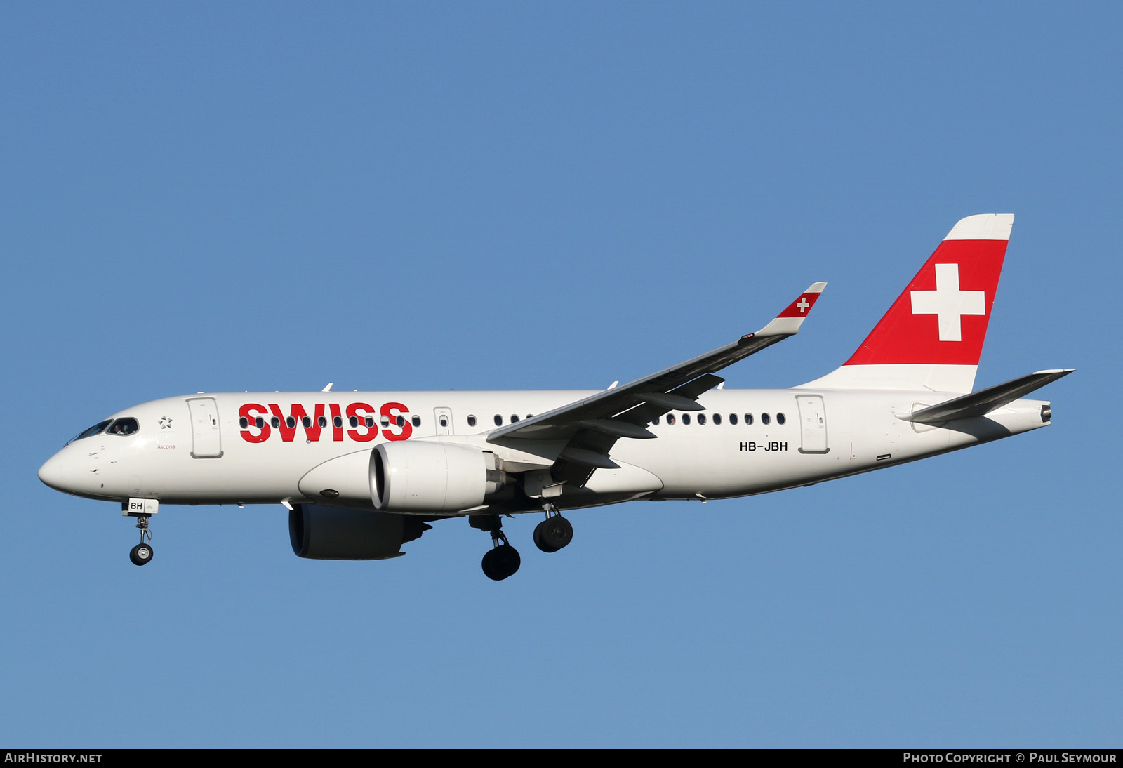 Aircraft Photo of HB-JBH | Bombardier CSeries CS100 (BD-500-1A10) | Swiss International Air Lines | AirHistory.net #120267