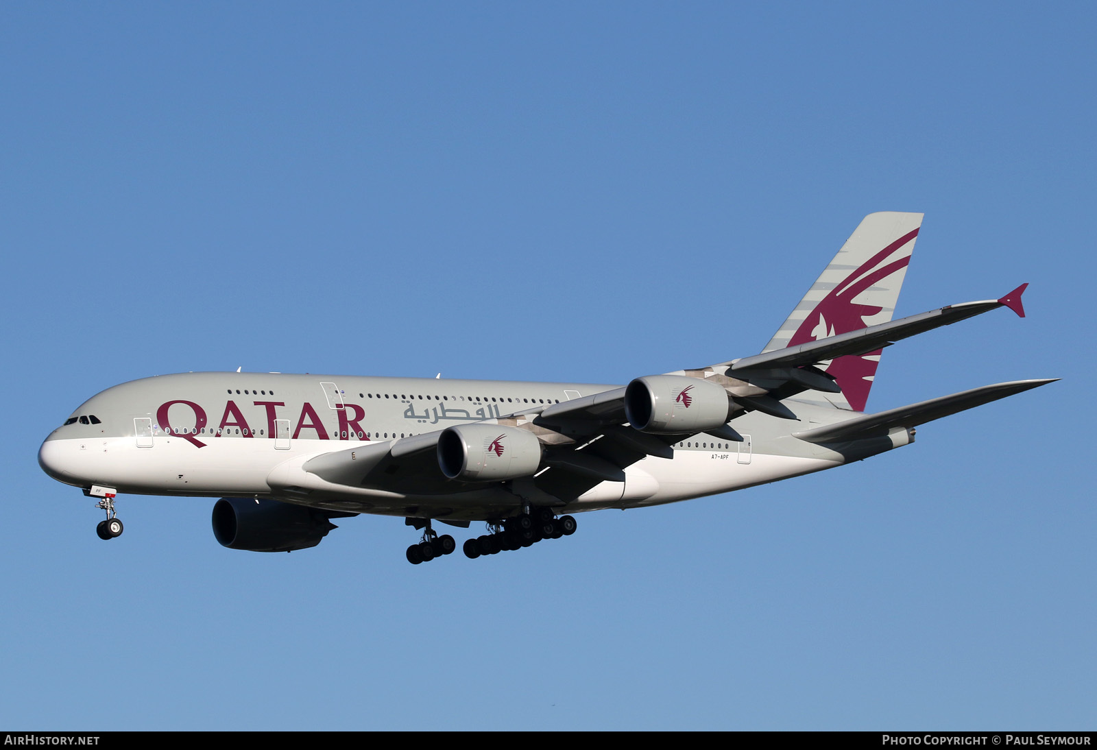 Aircraft Photo of A7-APF | Airbus A380-861 | Qatar Airways | AirHistory.net #120277